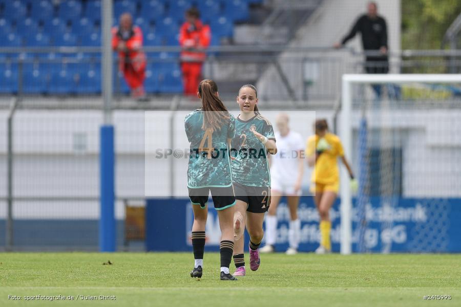 sport, action, Womens U16, USA, Stadion am Schönbusch, Länderspiel, Juniorinnen, GER, Fussball, Deutschland, DFB, Aschaffenburg, 11.06.2024 - Bild-ID: 2415993