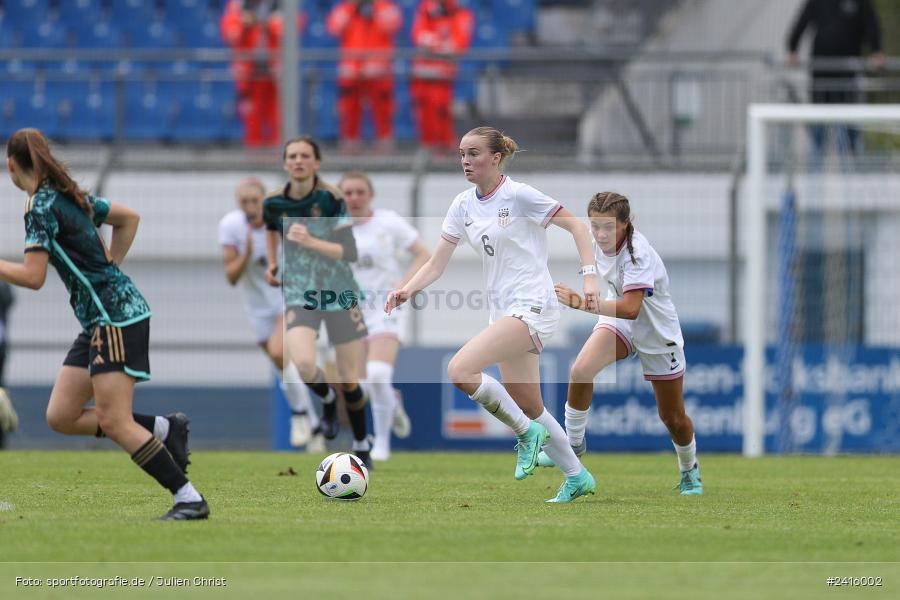 sport, action, Womens U16, USA, Stadion am Schönbusch, Länderspiel, Juniorinnen, GER, Fussball, Deutschland, DFB, Aschaffenburg, 11.06.2024 - Bild-ID: 2416002
