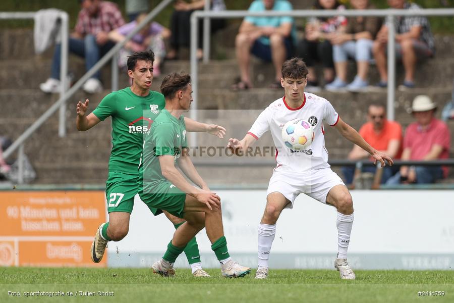 Sportgelände, Haibach, 23.06.2024, sport, action, BFV, Fussball, Landesliga Nordwest, Spiel um Platz 3, Maulaff Bräu Cup, TUS, HAI, TuS Frammersbach, SV Alemannia Haibach - Bild-ID: 2416759 Sportgelände, Haibach, 23.06.2024, sport, action, BFV, Fussball, Landesliga Nordwest, Spiel um Platz 3, Maulaff Bräu Cup, TUS, HAI, TuS Frammersbach, SV Alemannia Haibach - Bild-ID: 2416759