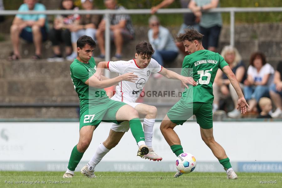 Sportgelände, Haibach, 23.06.2024, sport, action, BFV, Fussball, Landesliga Nordwest, Spiel um Platz 3, Maulaff Bräu Cup, TUS, HAI, TuS Frammersbach, SV Alemannia Haibach - Bild-ID: 2416760 Sportgelände, Haibach, 23.06.2024, sport, action, BFV, Fussball, Landesliga Nordwest, Spiel um Platz 3, Maulaff Bräu Cup, TUS, HAI, TuS Frammersbach, SV Alemannia Haibach - Bild-ID: 2416760