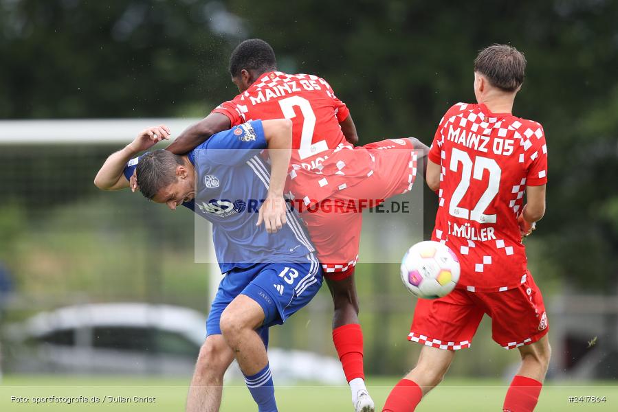 sport, action, Sportgelände Strietwald, SVA, SV Viktoria Aschaffenburg, Regionalliga Südwest, Regionalliga Bayern, Landesfreundschaftsspiele, Fussball, FSV, BFV, Aschaffenburg, 1. FSV Mainz 05 U23, 06.07.2024 - Bild-ID: 2417864