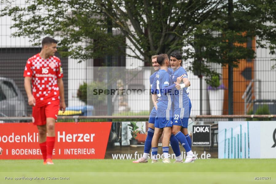 sport, action, Sportgelände Strietwald, SVA, SV Viktoria Aschaffenburg, Regionalliga Südwest, Regionalliga Bayern, Landesfreundschaftsspiele, Fussball, FSV, BFV, Aschaffenburg, 1. FSV Mainz 05 U23, 06.07.2024 - Bild-ID: 2417891 sport, action, Sportgelände Strietwald, SVA, SV Viktoria Aschaffenburg, Regionalliga Südwest, Regionalliga Bayern, Landesfreundschaftsspiele, Fussball, FSV, BFV, Aschaffenburg, 1. FSV Mainz 05 U23, 06.07.2024 - Bild-ID: 2417891