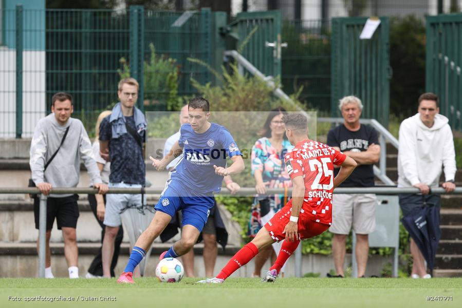 sport, action, Sportgelände Strietwald, SVA, SV Viktoria Aschaffenburg, Regionalliga Südwest, Regionalliga Bayern, Landesfreundschaftsspiele, Fussball, FSV, BFV, Aschaffenburg, 1. FSV Mainz 05 U23, 06.07.2024 - Bild-ID: 2417971 sport, action, Sportgelände Strietwald, SVA, SV Viktoria Aschaffenburg, Regionalliga Südwest, Regionalliga Bayern, Landesfreundschaftsspiele, Fussball, FSV, BFV, Aschaffenburg, 1. FSV Mainz 05 U23, 06.07.2024 - Bild-ID: 2417971