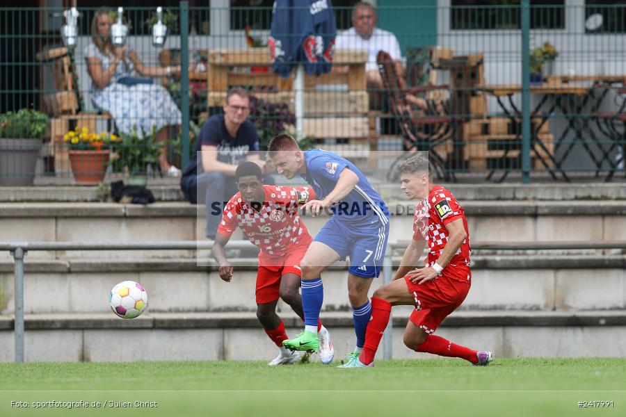 sport, action, Sportgelände Strietwald, SVA, SV Viktoria Aschaffenburg, Regionalliga Südwest, Regionalliga Bayern, Landesfreundschaftsspiele, Fussball, FSV, BFV, Aschaffenburg, 1. FSV Mainz 05 U23, 06.07.2024 - Bild-ID: 2417991