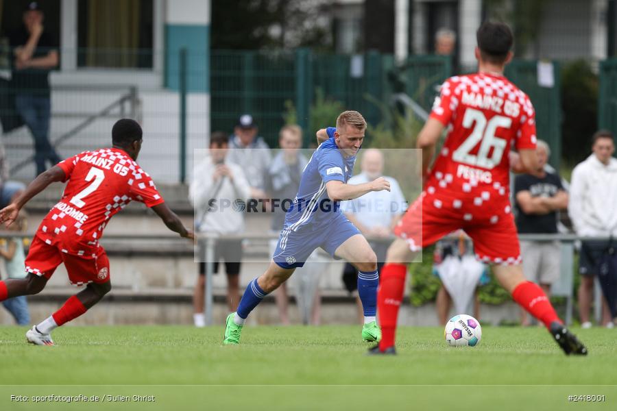 sport, action, Sportgelände Strietwald, SVA, SV Viktoria Aschaffenburg, Regionalliga Südwest, Regionalliga Bayern, Landesfreundschaftsspiele, Fussball, FSV, BFV, Aschaffenburg, 1. FSV Mainz 05 U23, 06.07.2024 - Bild-ID: 2418001