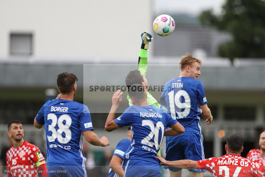 sport, action, Sportgelände Strietwald, SVA, SV Viktoria Aschaffenburg, Regionalliga Südwest, Regionalliga Bayern, Landesfreundschaftsspiele, Fussball, FSV, BFV, Aschaffenburg, 1. FSV Mainz 05 U23, 06.07.2024 - Bild-ID: 2418047 sport, action, Sportgelände Strietwald, SVA, SV Viktoria Aschaffenburg, Regionalliga Südwest, Regionalliga Bayern, Landesfreundschaftsspiele, Fussball, FSV, BFV, Aschaffenburg, 1. FSV Mainz 05 U23, 06.07.2024 - Bild-ID: 2418047