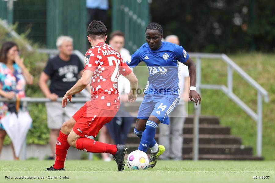 sport, action, Sportgelände Strietwald, SVA, SV Viktoria Aschaffenburg, Regionalliga Südwest, Regionalliga Bayern, Landesfreundschaftsspiele, Fussball, FSV, BFV, Aschaffenburg, 1. FSV Mainz 05 U23, 06.07.2024 - Bild-ID: 2418057 sport, action, Sportgelände Strietwald, SVA, SV Viktoria Aschaffenburg, Regionalliga Südwest, Regionalliga Bayern, Landesfreundschaftsspiele, Fussball, FSV, BFV, Aschaffenburg, 1. FSV Mainz 05 U23, 06.07.2024 - Bild-ID: 2418057