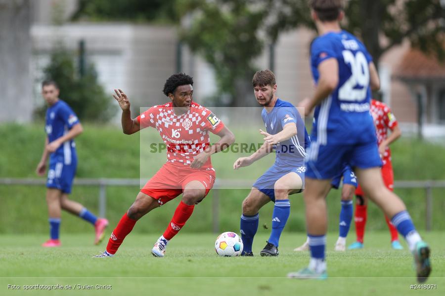sport, action, Sportgelände Strietwald, SVA, SV Viktoria Aschaffenburg, Regionalliga Südwest, Regionalliga Bayern, Landesfreundschaftsspiele, Fussball, FSV, BFV, Aschaffenburg, 1. FSV Mainz 05 U23, 06.07.2024 - Bild-ID: 2418071