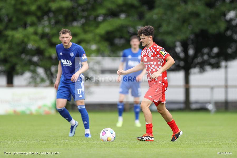 sport, action, Sportgelände Strietwald, SVA, SV Viktoria Aschaffenburg, Regionalliga Südwest, Regionalliga Bayern, Landesfreundschaftsspiele, Fussball, FSV, BFV, Aschaffenburg, 1. FSV Mainz 05 U23, 06.07.2024 - Bild-ID: 2418086