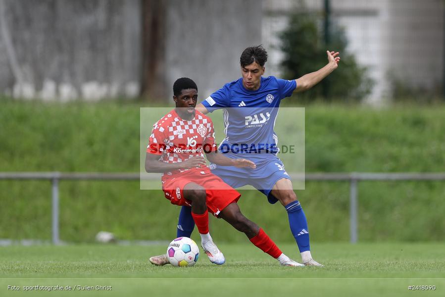 sport, action, Sportgelände Strietwald, SVA, SV Viktoria Aschaffenburg, Regionalliga Südwest, Regionalliga Bayern, Landesfreundschaftsspiele, Fussball, FSV, BFV, Aschaffenburg, 1. FSV Mainz 05 U23, 06.07.2024 - Bild-ID: 2418090