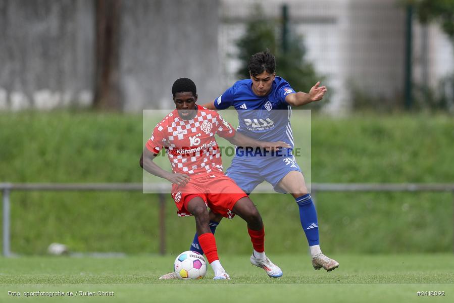 sport, action, Sportgelände Strietwald, SVA, SV Viktoria Aschaffenburg, Regionalliga Südwest, Regionalliga Bayern, Landesfreundschaftsspiele, Fussball, FSV, BFV, Aschaffenburg, 1. FSV Mainz 05 U23, 06.07.2024 - Bild-ID: 2418092