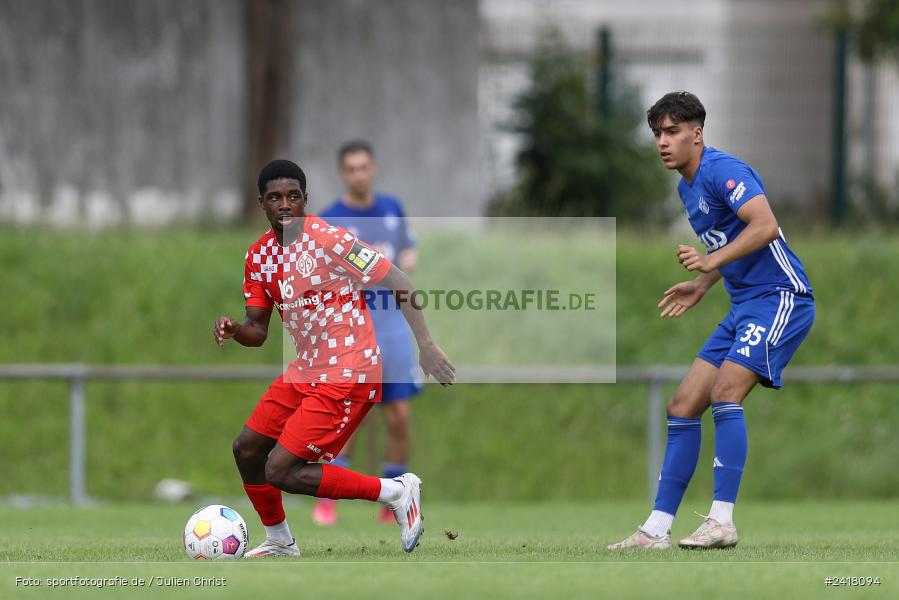 sport, action, Sportgelände Strietwald, SVA, SV Viktoria Aschaffenburg, Regionalliga Südwest, Regionalliga Bayern, Landesfreundschaftsspiele, Fussball, FSV, BFV, Aschaffenburg, 1. FSV Mainz 05 U23, 06.07.2024 - Bild-ID: 2418094