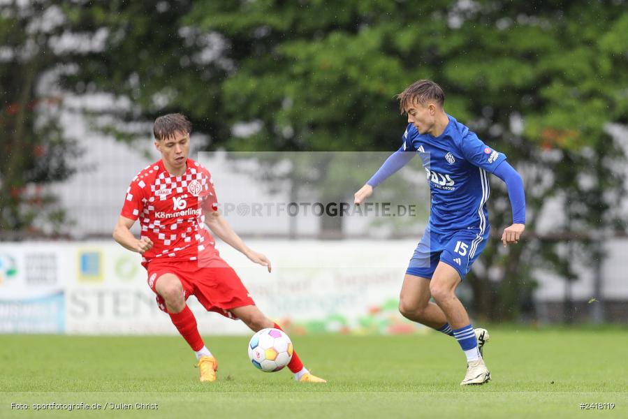 sport, action, Sportgelände Strietwald, SVA, SV Viktoria Aschaffenburg, Regionalliga Südwest, Regionalliga Bayern, Landesfreundschaftsspiele, Fussball, FSV, BFV, Aschaffenburg, 1. FSV Mainz 05 U23, 06.07.2024 - Bild-ID: 2418119