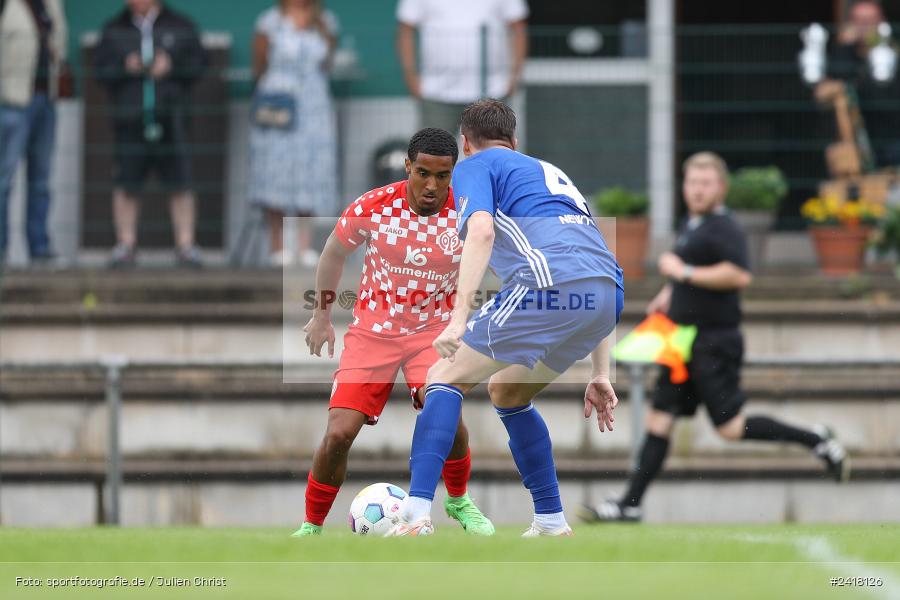 sport, action, Sportgelände Strietwald, SVA, SV Viktoria Aschaffenburg, Regionalliga Südwest, Regionalliga Bayern, Landesfreundschaftsspiele, Fussball, FSV, BFV, Aschaffenburg, 1. FSV Mainz 05 U23, 06.07.2024 - Bild-ID: 2418126 sport, action, Sportgelände Strietwald, SVA, SV Viktoria Aschaffenburg, Regionalliga Südwest, Regionalliga Bayern, Landesfreundschaftsspiele, Fussball, FSV, BFV, Aschaffenburg, 1. FSV Mainz 05 U23, 06.07.2024 - Bild-ID: 2418126