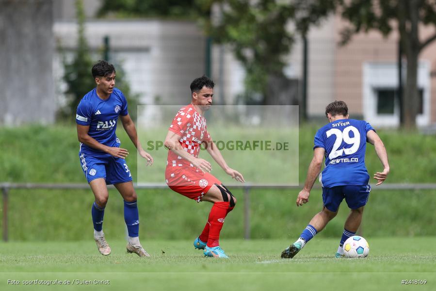 sport, action, Sportgelände Strietwald, SVA, SV Viktoria Aschaffenburg, Regionalliga Südwest, Regionalliga Bayern, Landesfreundschaftsspiele, Fussball, FSV, BFV, Aschaffenburg, 1. FSV Mainz 05 U23, 06.07.2024 - Bild-ID: 2418169