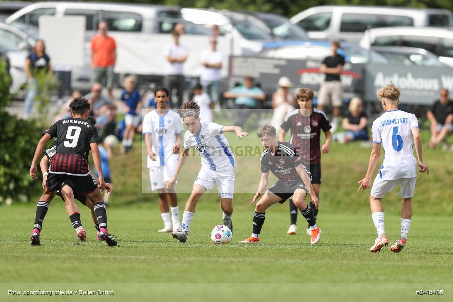 sport, action, U17, Sportgelände, SV Darmstadt 98, Landesfreundschaftsspiele, Junioren Bundesliga, Fussball, DFB, Altfeld, 1. FC Nürnberg, 07.07.2024 - Bild-ID: 2418405