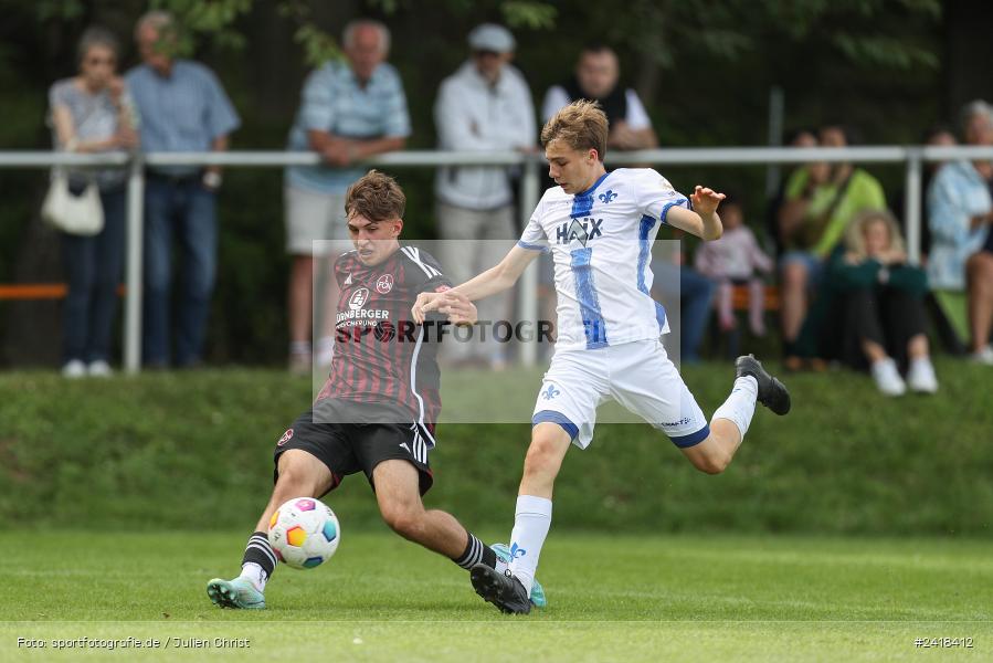 sport, action, U17, Sportgelände, SV Darmstadt 98, Landesfreundschaftsspiele, Junioren Bundesliga, Fussball, DFB, Altfeld, 1. FC Nürnberg, 07.07.2024 - Bild-ID: 2418412