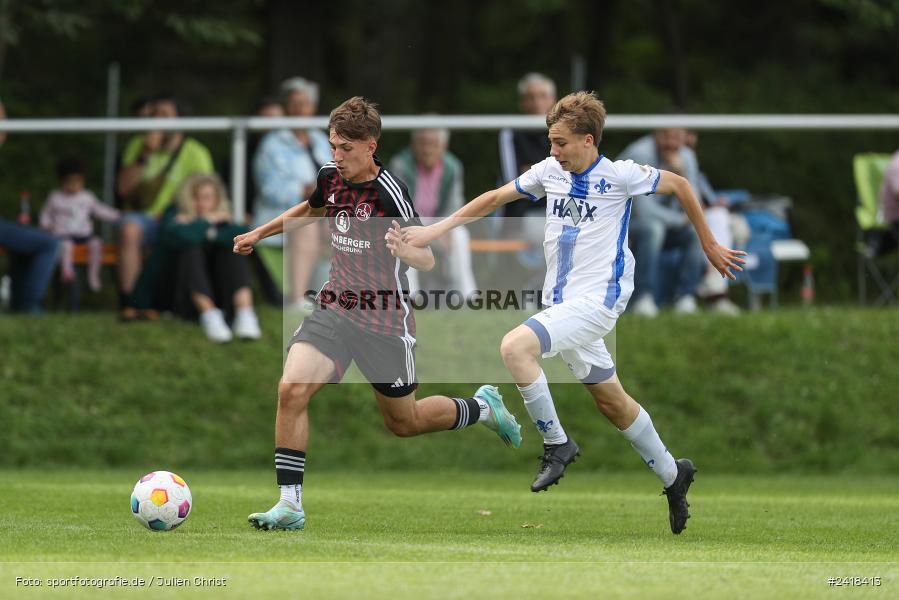 sport, action, U17, Sportgelände, SV Darmstadt 98, Landesfreundschaftsspiele, Junioren Bundesliga, Fussball, DFB, Altfeld, 1. FC Nürnberg, 07.07.2024 - Bild-ID: 2418413 sport, action, U17, Sportgelände, SV Darmstadt 98, Landesfreundschaftsspiele, Junioren Bundesliga, Fussball, DFB, Altfeld, 1. FC Nürnberg, 07.07.2024 - Bild-ID: 2418413