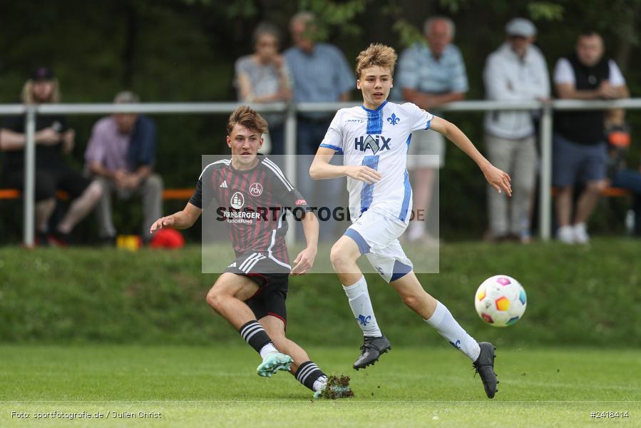 sport, action, U17, Sportgelände, SV Darmstadt 98, Landesfreundschaftsspiele, Junioren Bundesliga, Fussball, DFB, Altfeld, 1. FC Nürnberg, 07.07.2024 - Bild-ID: 2418414