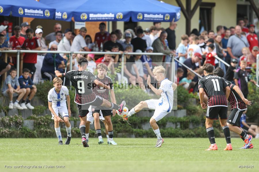 sport, action, U17, Sportgelände, SV Darmstadt 98, Landesfreundschaftsspiele, Junioren Bundesliga, Fussball, DFB, Altfeld, 1. FC Nürnberg, 07.07.2024 - Bild-ID: 2418421