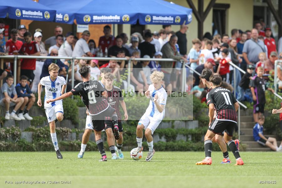 sport, action, U17, Sportgelände, SV Darmstadt 98, Landesfreundschaftsspiele, Junioren Bundesliga, Fussball, DFB, Altfeld, 1. FC Nürnberg, 07.07.2024 - Bild-ID: 2418423