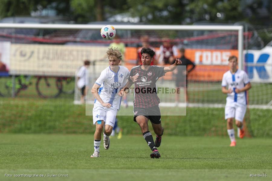 sport, action, U17, Sportgelände, SV Darmstadt 98, Landesfreundschaftsspiele, Junioren Bundesliga, Fussball, DFB, Altfeld, 1. FC Nürnberg, 07.07.2024 - Bild-ID: 2418433 sport, action, U17, Sportgelände, SV Darmstadt 98, Landesfreundschaftsspiele, Junioren Bundesliga, Fussball, DFB, Altfeld, 1. FC Nürnberg, 07.07.2024 - Bild-ID: 2418433
