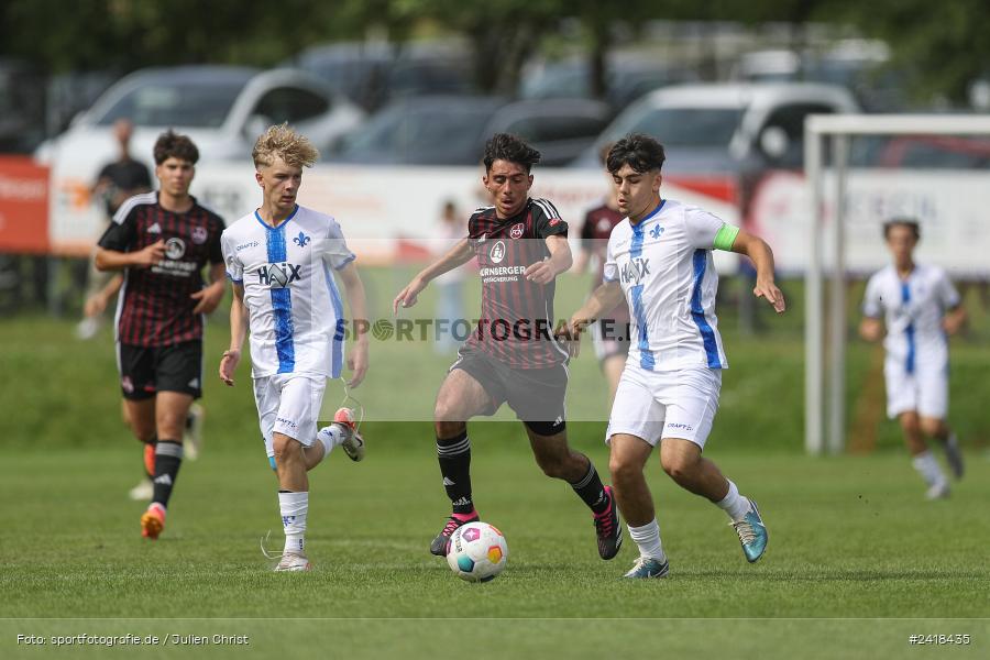sport, action, U17, Sportgelände, SV Darmstadt 98, Landesfreundschaftsspiele, Junioren Bundesliga, Fussball, DFB, Altfeld, 1. FC Nürnberg, 07.07.2024 - Bild-ID: 2418435 sport, action, U17, Sportgelände, SV Darmstadt 98, Landesfreundschaftsspiele, Junioren Bundesliga, Fussball, DFB, Altfeld, 1. FC Nürnberg, 07.07.2024 - Bild-ID: 2418435