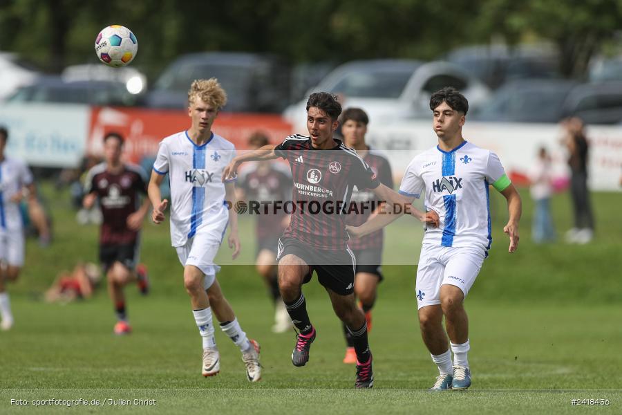 sport, action, U17, Sportgelände, SV Darmstadt 98, Landesfreundschaftsspiele, Junioren Bundesliga, Fussball, DFB, Altfeld, 1. FC Nürnberg, 07.07.2024 - Bild-ID: 2418436 sport, action, U17, Sportgelände, SV Darmstadt 98, Landesfreundschaftsspiele, Junioren Bundesliga, Fussball, DFB, Altfeld, 1. FC Nürnberg, 07.07.2024 - Bild-ID: 2418436