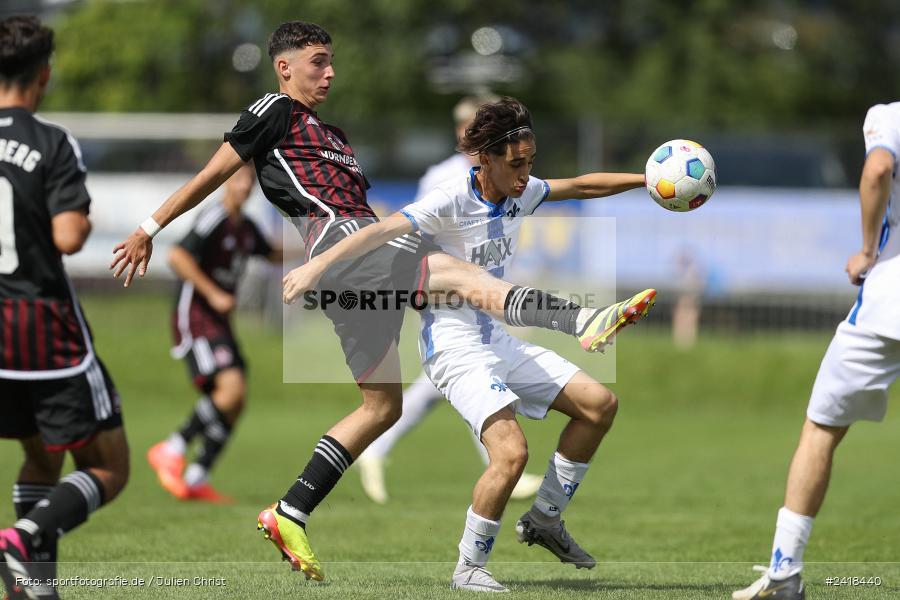 sport, action, U17, Sportgelände, SV Darmstadt 98, Landesfreundschaftsspiele, Junioren Bundesliga, Fussball, DFB, Altfeld, 1. FC Nürnberg, 07.07.2024 - Bild-ID: 2418440 sport, action, U17, Sportgelände, SV Darmstadt 98, Landesfreundschaftsspiele, Junioren Bundesliga, Fussball, DFB, Altfeld, 1. FC Nürnberg, 07.07.2024 - Bild-ID: 2418440