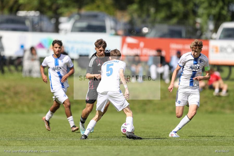 sport, action, U17, Sportgelände, SV Darmstadt 98, Landesfreundschaftsspiele, Junioren Bundesliga, Fussball, DFB, Altfeld, 1. FC Nürnberg, 07.07.2024 - Bild-ID: 2418467