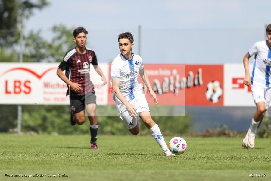 sport, action, U17, Sportgelände, SV Darmstadt 98, Landesfreundschaftsspiele, Junioren Bundesliga, Fussball, DFB, Altfeld, 1. FC Nürnberg, 07.07.2024 - Bild-ID: 2418469