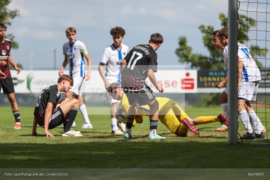 sport, action, U17, Sportgelände, SV Darmstadt 98, Landesfreundschaftsspiele, Junioren Bundesliga, Fussball, DFB, Altfeld, 1. FC Nürnberg, 07.07.2024 - Bild-ID: 2418557