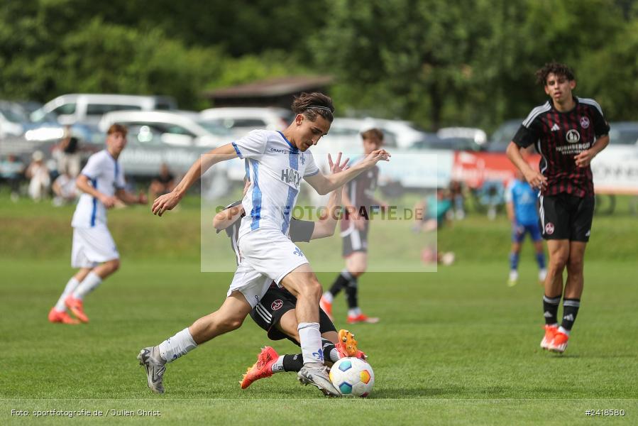 sport, action, U17, Sportgelände, SV Darmstadt 98, Landesfreundschaftsspiele, Junioren Bundesliga, Fussball, DFB, Altfeld, 1. FC Nürnberg, 07.07.2024 - Bild-ID: 2418580