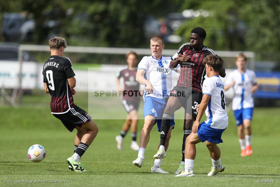 sport, action, U19, Sportgelände, SV Darmstadt 98, Landesfreundschaftsspiele, Junioren Bundesliga, Fussball, DFB, Altfeld, 1. FC Nürnberg, 07.07.2024 - Bild-ID: 2418588