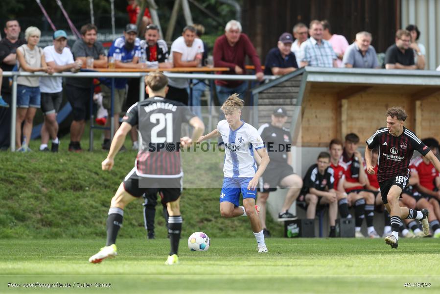 sport, action, U19, Sportgelände, SV Darmstadt 98, Landesfreundschaftsspiele, Junioren Bundesliga, Fussball, DFB, Altfeld, 1. FC Nürnberg, 07.07.2024 - Bild-ID: 2418592