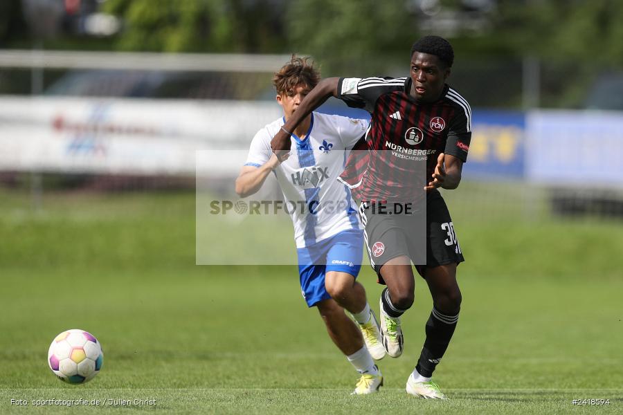 sport, action, U19, Sportgelände, SV Darmstadt 98, Landesfreundschaftsspiele, Junioren Bundesliga, Fussball, DFB, Altfeld, 1. FC Nürnberg, 07.07.2024 - Bild-ID: 2418594