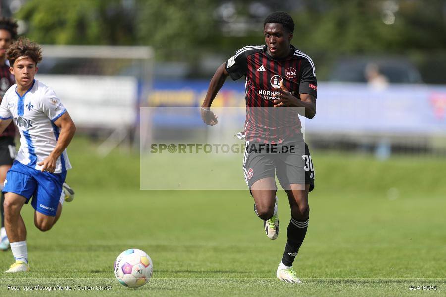 sport, action, U19, Sportgelände, SV Darmstadt 98, Landesfreundschaftsspiele, Junioren Bundesliga, Fussball, DFB, Altfeld, 1. FC Nürnberg, 07.07.2024 - Bild-ID: 2418595