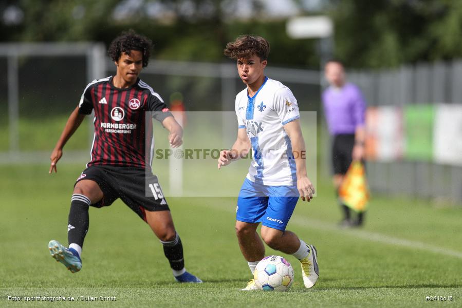 sport, action, U19, Sportgelände, SV Darmstadt 98, Landesfreundschaftsspiele, Junioren Bundesliga, Fussball, DFB, Altfeld, 1. FC Nürnberg, 07.07.2024 - Bild-ID: 2418613 sport, action, U19, Sportgelände, SV Darmstadt 98, Landesfreundschaftsspiele, Junioren Bundesliga, Fussball, DFB, Altfeld, 1. FC Nürnberg, 07.07.2024 - Bild-ID: 2418613