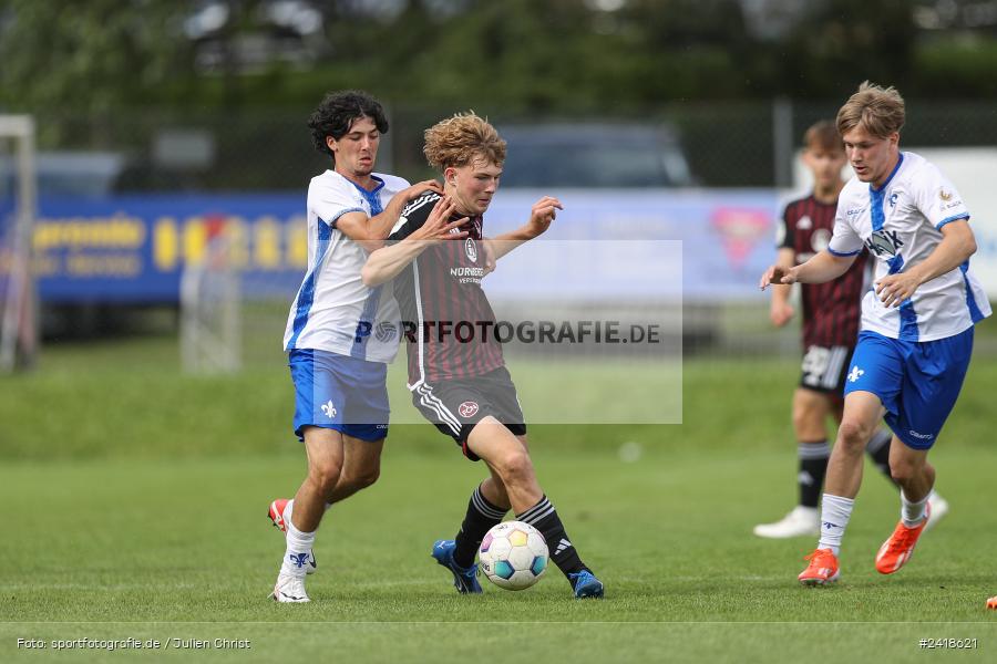 sport, action, U19, Sportgelände, SV Darmstadt 98, Landesfreundschaftsspiele, Junioren Bundesliga, Fussball, DFB, Altfeld, 1. FC Nürnberg, 07.07.2024 - Bild-ID: 2418621 sport, action, U19, Sportgelände, SV Darmstadt 98, Landesfreundschaftsspiele, Junioren Bundesliga, Fussball, DFB, Altfeld, 1. FC Nürnberg, 07.07.2024 - Bild-ID: 2418621