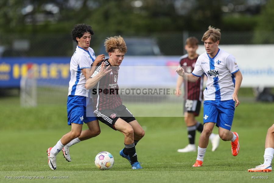 sport, action, U19, Sportgelände, SV Darmstadt 98, Landesfreundschaftsspiele, Junioren Bundesliga, Fussball, DFB, Altfeld, 1. FC Nürnberg, 07.07.2024 - Bild-ID: 2418623 sport, action, U19, Sportgelände, SV Darmstadt 98, Landesfreundschaftsspiele, Junioren Bundesliga, Fussball, DFB, Altfeld, 1. FC Nürnberg, 07.07.2024 - Bild-ID: 2418623