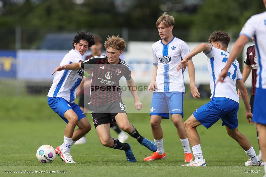 sport, action, U19, Sportgelände, SV Darmstadt 98, Landesfreundschaftsspiele, Junioren Bundesliga, Fussball, DFB, Altfeld, 1. FC Nürnberg, 07.07.2024 - Bild-ID: 2418624 sport, action, U19, Sportgelände, SV Darmstadt 98, Landesfreundschaftsspiele, Junioren Bundesliga, Fussball, DFB, Altfeld, 1. FC Nürnberg, 07.07.2024 - Bild-ID: 2418624