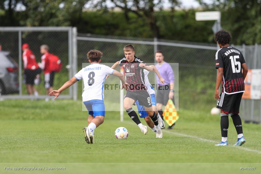 sport, action, U19, Sportgelände, SV Darmstadt 98, Landesfreundschaftsspiele, Junioren Bundesliga, Fussball, DFB, Altfeld, 1. FC Nürnberg, 07.07.2024 - Bild-ID: 2418627