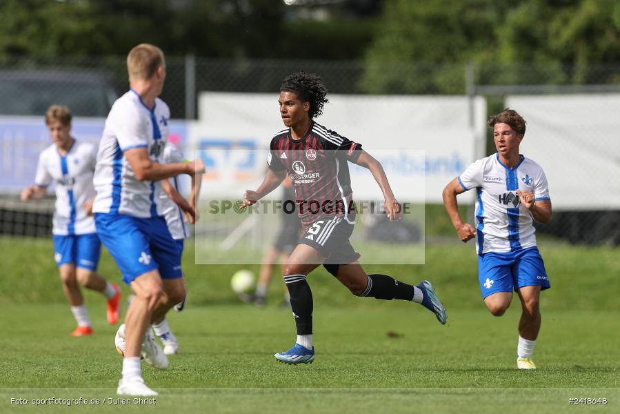 sport, action, U19, Sportgelände, SV Darmstadt 98, Landesfreundschaftsspiele, Junioren Bundesliga, Fussball, DFB, Altfeld, 1. FC Nürnberg, 07.07.2024 - Bild-ID: 2418648 sport, action, U19, Sportgelände, SV Darmstadt 98, Landesfreundschaftsspiele, Junioren Bundesliga, Fussball, DFB, Altfeld, 1. FC Nürnberg, 07.07.2024 - Bild-ID: 2418648