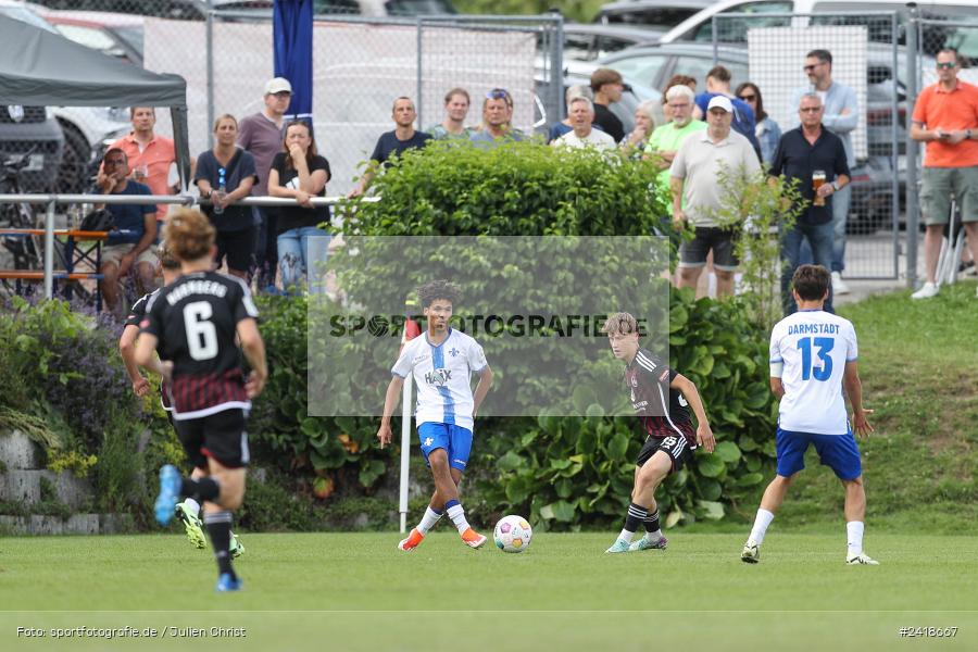 sport, action, U19, Sportgelände, SV Darmstadt 98, Landesfreundschaftsspiele, Junioren Bundesliga, Fussball, DFB, Altfeld, 1. FC Nürnberg, 07.07.2024 - Bild-ID: 2418667 sport, action, U19, Sportgelände, SV Darmstadt 98, Landesfreundschaftsspiele, Junioren Bundesliga, Fussball, DFB, Altfeld, 1. FC Nürnberg, 07.07.2024 - Bild-ID: 2418667