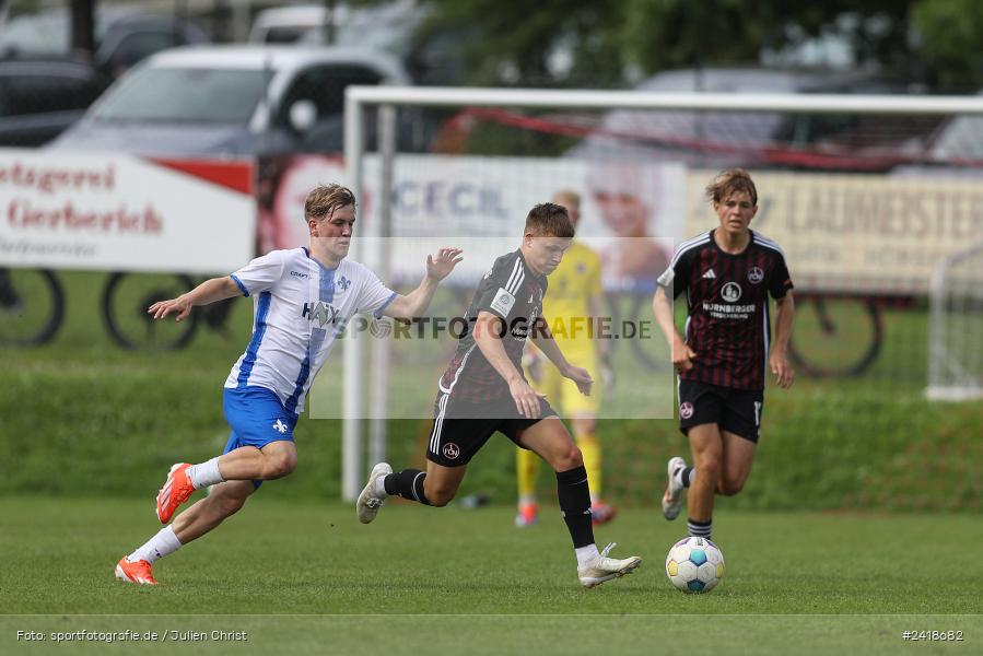 sport, action, U19, Sportgelände, SV Darmstadt 98, Landesfreundschaftsspiele, Junioren Bundesliga, Fussball, DFB, Altfeld, 1. FC Nürnberg, 07.07.2024 - Bild-ID: 2418682