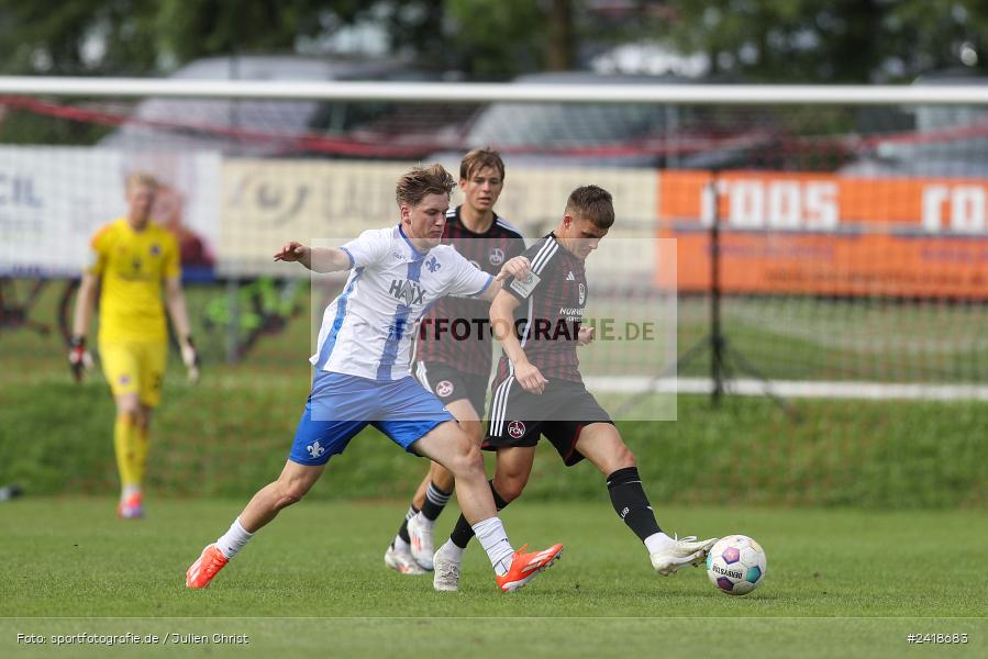 sport, action, U19, Sportgelände, SV Darmstadt 98, Landesfreundschaftsspiele, Junioren Bundesliga, Fussball, DFB, Altfeld, 1. FC Nürnberg, 07.07.2024 - Bild-ID: 2418683