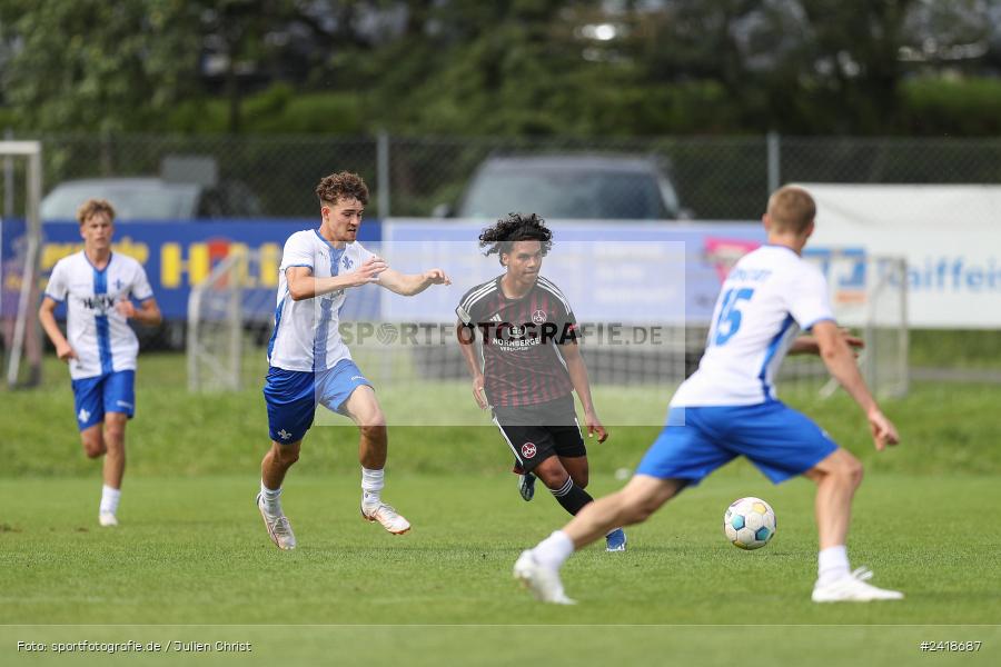 sport, action, U19, Sportgelände, SV Darmstadt 98, Landesfreundschaftsspiele, Junioren Bundesliga, Fussball, DFB, Altfeld, 1. FC Nürnberg, 07.07.2024 - Bild-ID: 2418687 sport, action, U19, Sportgelände, SV Darmstadt 98, Landesfreundschaftsspiele, Junioren Bundesliga, Fussball, DFB, Altfeld, 1. FC Nürnberg, 07.07.2024 - Bild-ID: 2418687