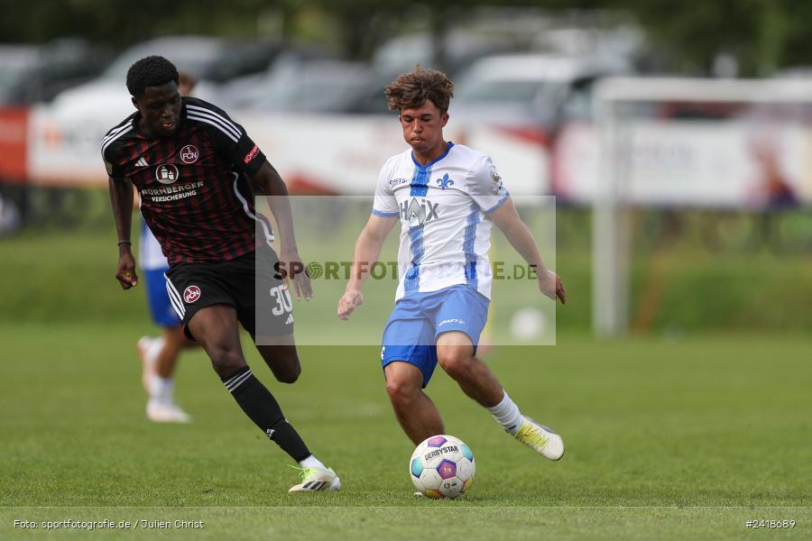 sport, action, U19, Sportgelände, SV Darmstadt 98, Landesfreundschaftsspiele, Junioren Bundesliga, Fussball, DFB, Altfeld, 1. FC Nürnberg, 07.07.2024 - Bild-ID: 2418689