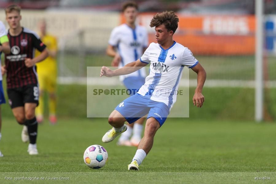 sport, action, U19, Sportgelände, SV Darmstadt 98, Landesfreundschaftsspiele, Junioren Bundesliga, Fussball, DFB, Altfeld, 1. FC Nürnberg, 07.07.2024 - Bild-ID: 2418714 sport, action, U19, Sportgelände, SV Darmstadt 98, Landesfreundschaftsspiele, Junioren Bundesliga, Fussball, DFB, Altfeld, 1. FC Nürnberg, 07.07.2024 - Bild-ID: 2418714