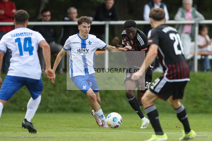 sport, action, U19, Sportgelände, SV Darmstadt 98, Landesfreundschaftsspiele, Junioren Bundesliga, Fussball, DFB, Altfeld, 1. FC Nürnberg, 07.07.2024 - Bild-ID: 2418723